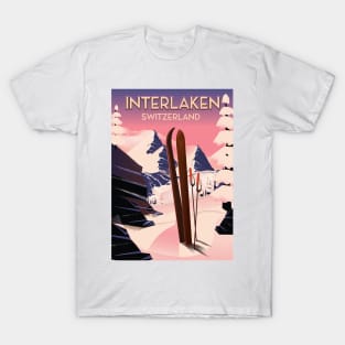 Interlaken Switzerland ski poster T-Shirt